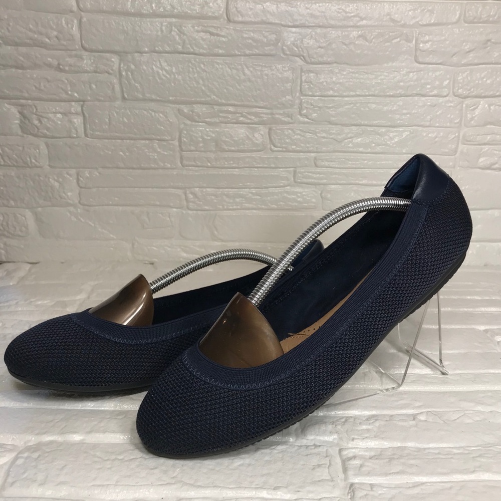 Land's End Comfort Elastic ballet flats, 9.5, Navy
